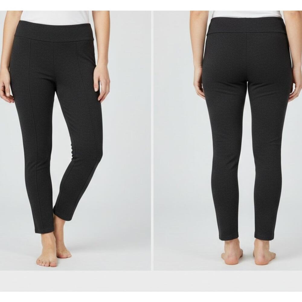 Anne Klein Womens Large Gray Pull On Ponte Leggings Pants